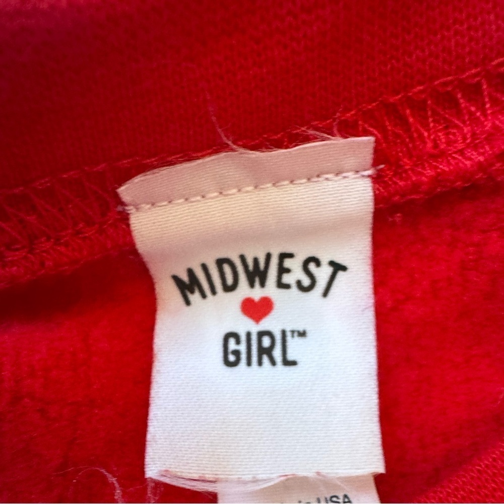 The Midwest Girl (TM) size XS Red Cropped Sweatshirt - Picture 4 of 7